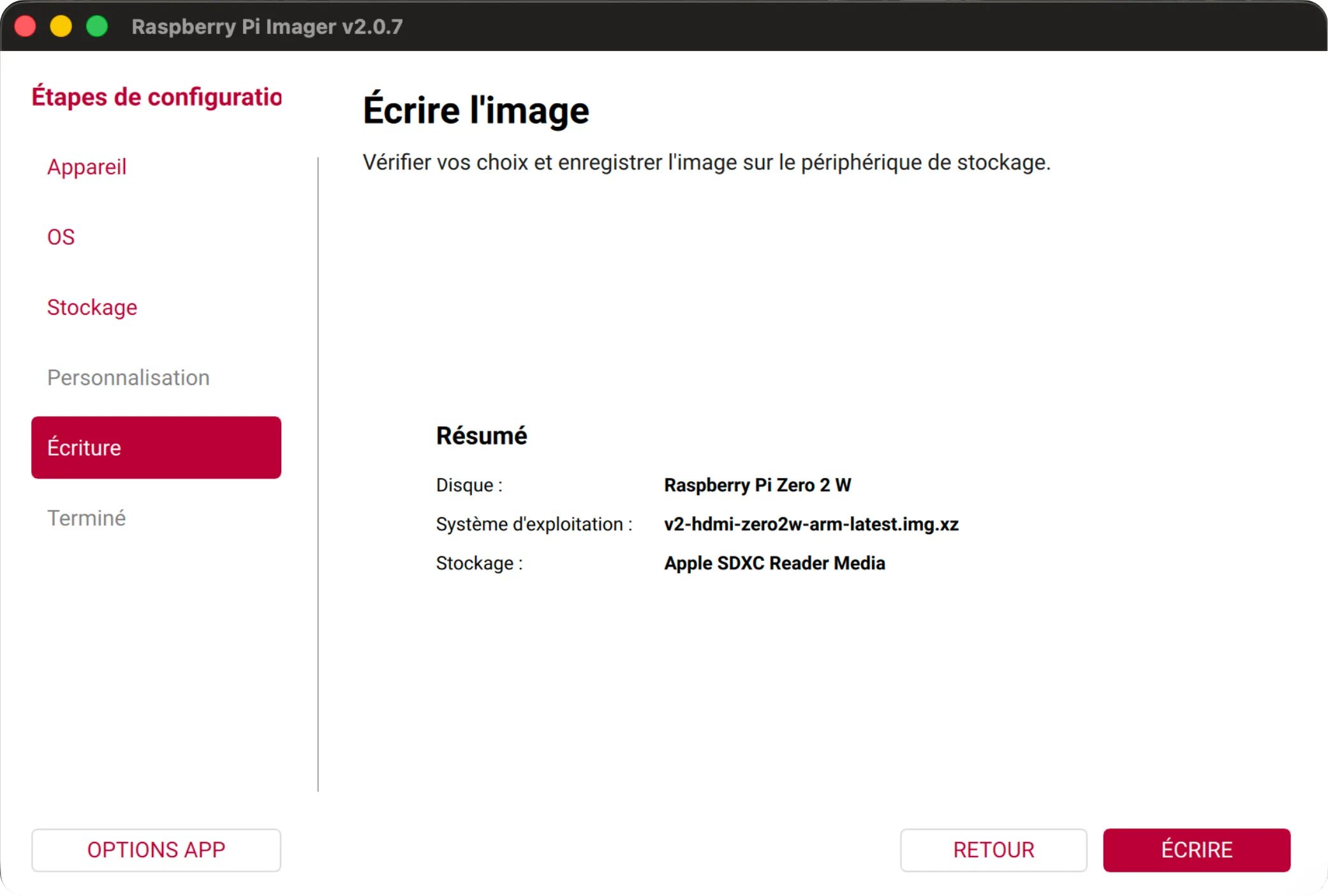 RPi Imager step 4 - verify before flash