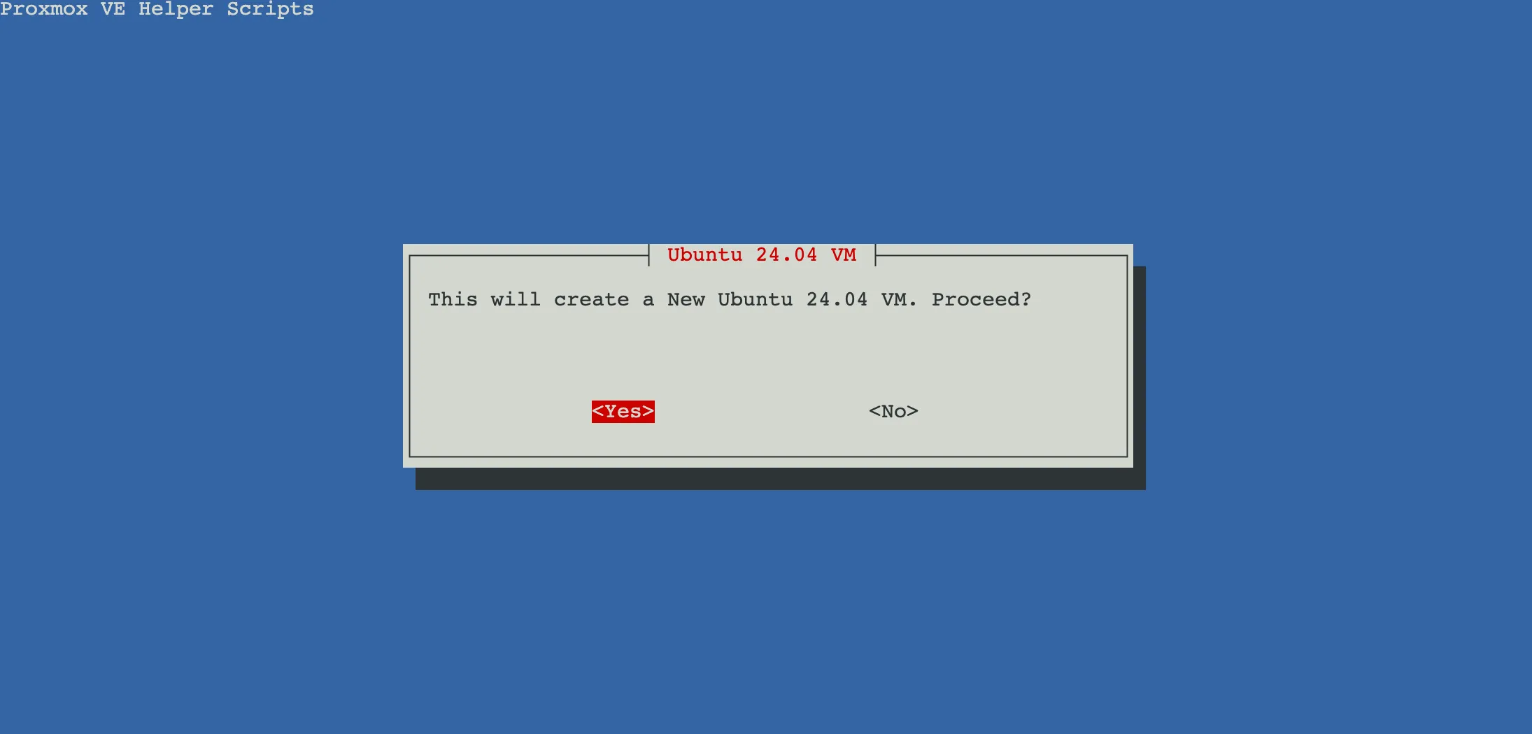 Confirmation de création de la VM Ubuntu